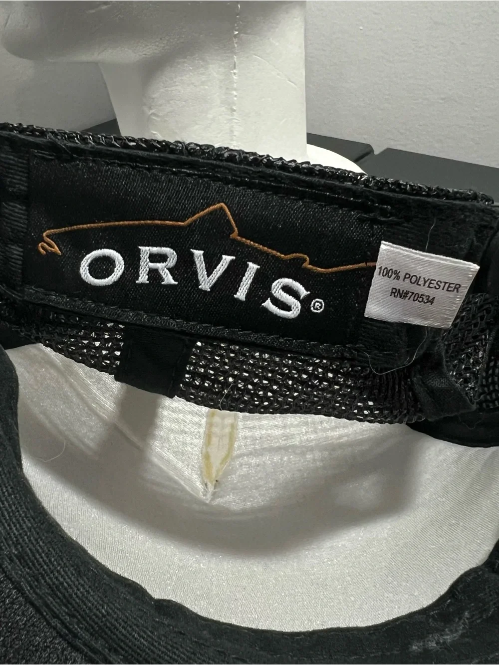 Orvis Water Bug Fishing White Black Mesh Snapback Trucker Hat Adult OSFA